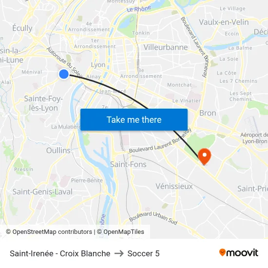 Saint-Irenée - Croix Blanche to Soccer 5 map
