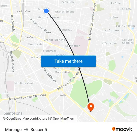 Marengo to Soccer 5 map