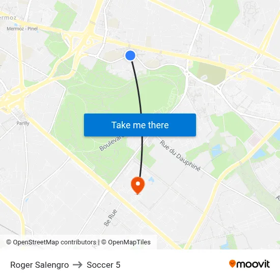 Roger Salengro to Soccer 5 map