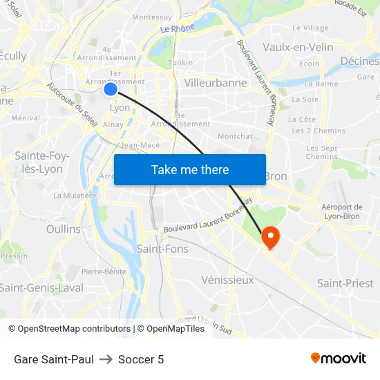 Gare Saint-Paul to Soccer 5 map