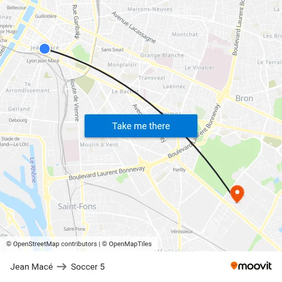 Jean Macé to Soccer 5 map