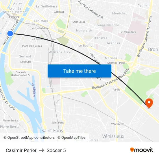 Casimir Perier to Soccer 5 map