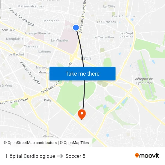 Hôpital Cardiologique to Soccer 5 map