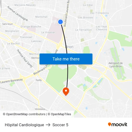 Hôpital Cardiologique to Soccer 5 map