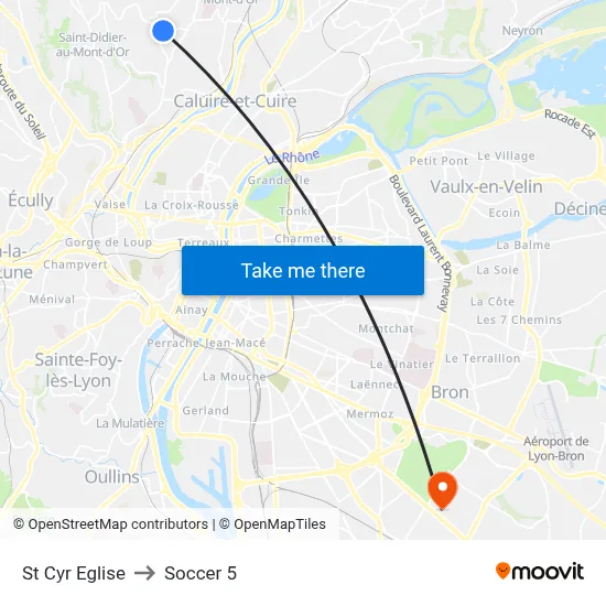 St Cyr Eglise to Soccer 5 map