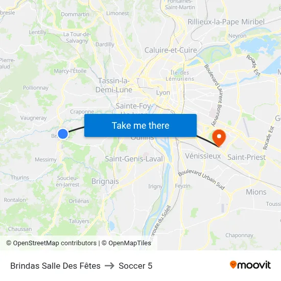 Brindas Salle Des Fêtes to Soccer 5 map