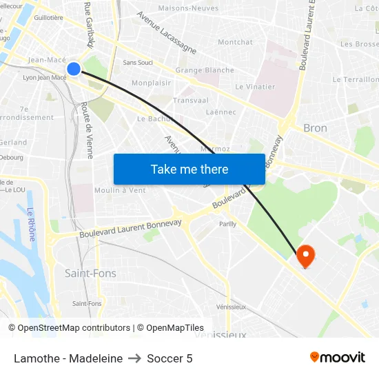 Lamothe - Madeleine to Soccer 5 map