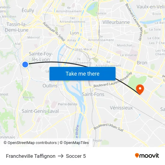 Francheville Taffignon to Soccer 5 map