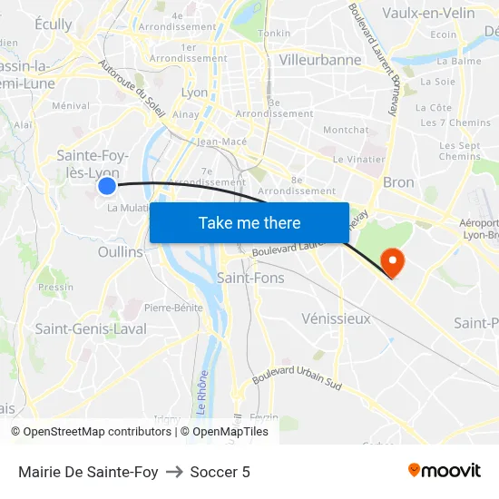 Mairie De Sainte-Foy to Soccer 5 map