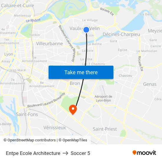 Entpe Ecole Architecture to Soccer 5 map