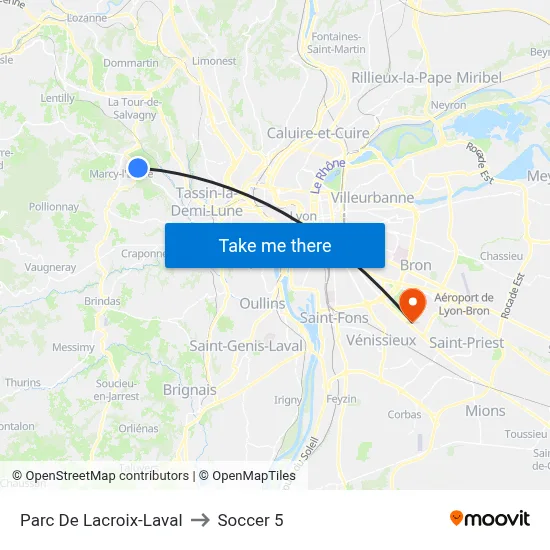 Parc De Lacroix-Laval to Soccer 5 map
