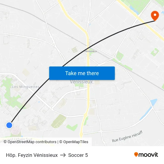 Hôp. Feyzin Vénissieux to Soccer 5 map