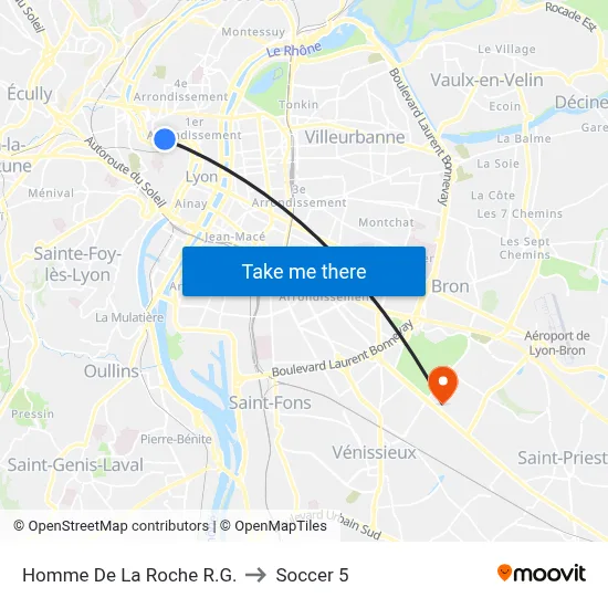 Homme De La Roche R.G. to Soccer 5 map