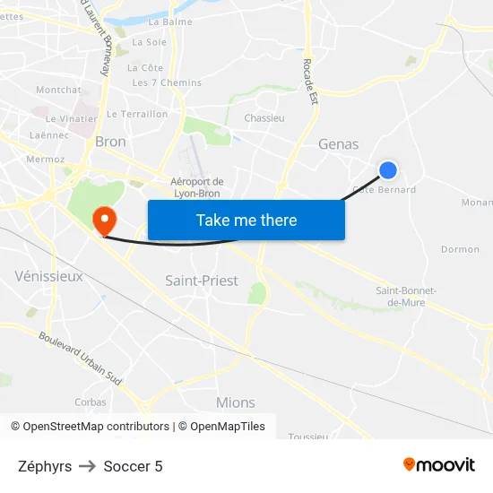 Zéphyrs to Soccer 5 map