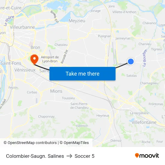 Colombier-Saugn. Salines to Soccer 5 map
