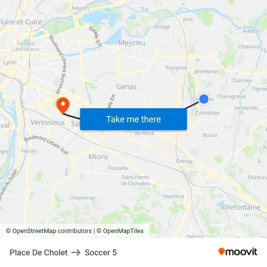 Place De Cholet to Soccer 5 map