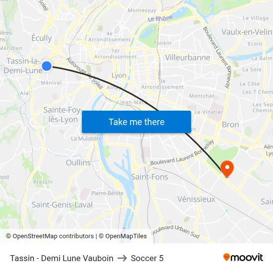 Tassin - Demi Lune Vauboin to Soccer 5 map