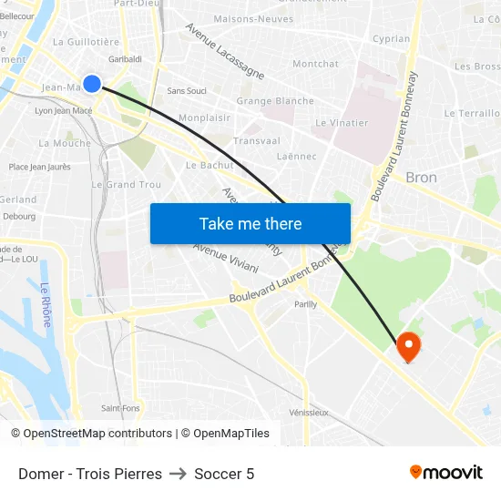 Domer - Trois Pierres to Soccer 5 map