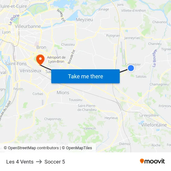 Les 4 Vents to Soccer 5 map
