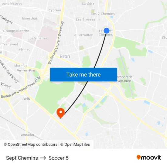 Sept Chemins to Soccer 5 map