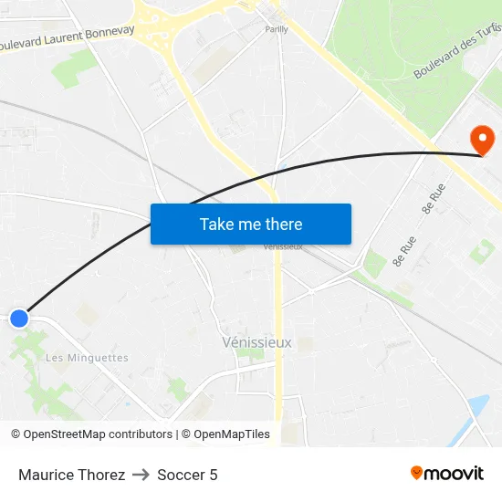 Maurice Thorez to Soccer 5 map