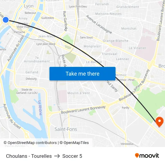 Choulans - Tourelles to Soccer 5 map