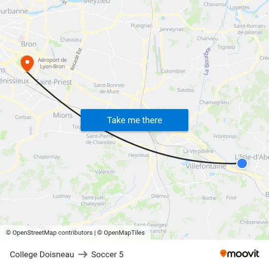 College Doisneau to Soccer 5 map