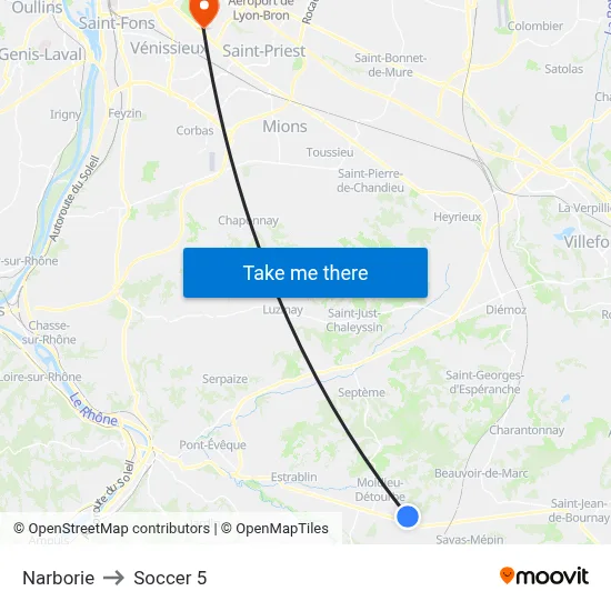Narborie to Soccer 5 map