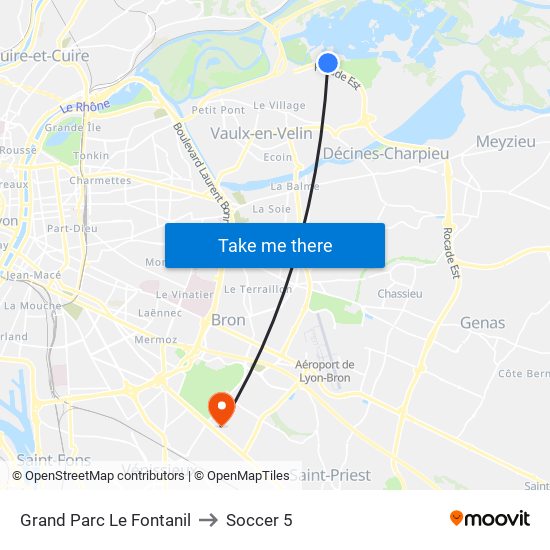 Grand Parc Le Fontanil to Soccer 5 map