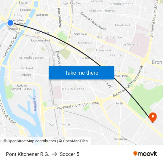 Pont Kitchener R.G. to Soccer 5 map