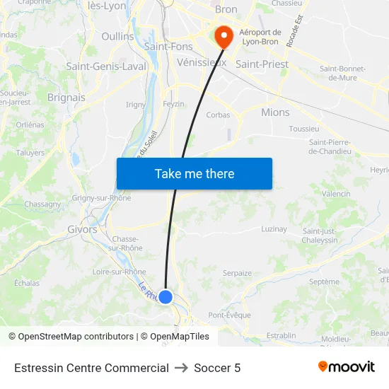 Estressin Centre Commercial to Soccer 5 map