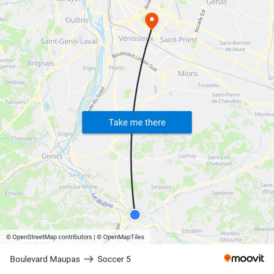 Boulevard Maupas to Soccer 5 map