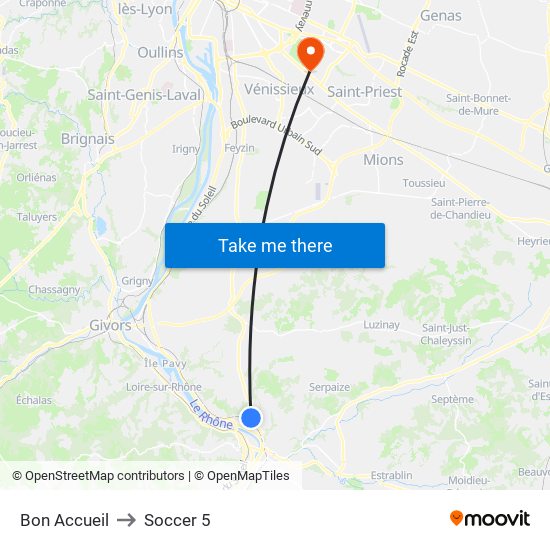 Bon Accueil to Soccer 5 map