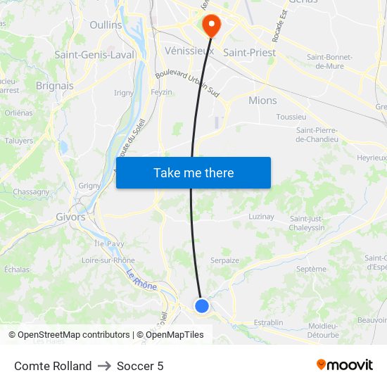 Comte Rolland to Soccer 5 map