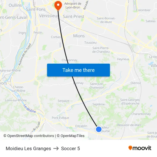 Moidieu Les Granges to Soccer 5 map