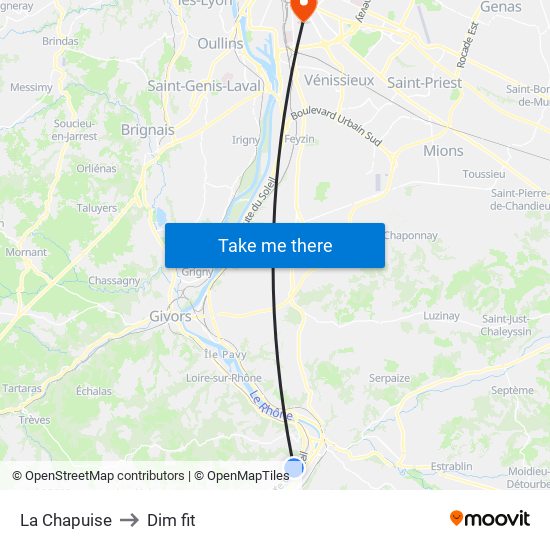 La Chapuise to Dim fit map
