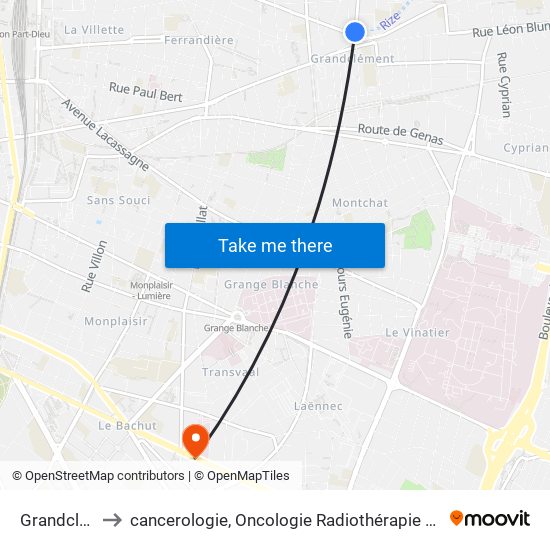 Grandclément to cancerologie, Oncologie Radiothérapie Dr Vincent Mammar map