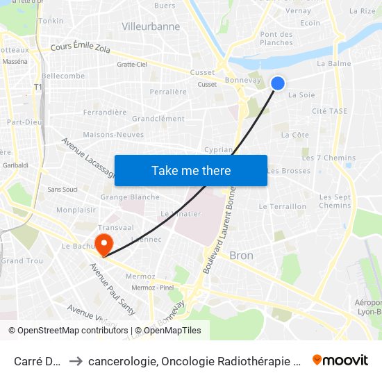 Carré De Soie to cancerologie, Oncologie Radiothérapie Dr Vincent Mammar map