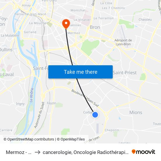 Mermoz - Aviation to cancerologie, Oncologie Radiothérapie Dr Vincent Mammar map