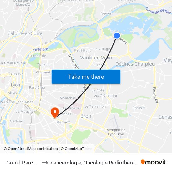 Grand Parc Le Fontanil to cancerologie, Oncologie Radiothérapie Dr Vincent Mammar map