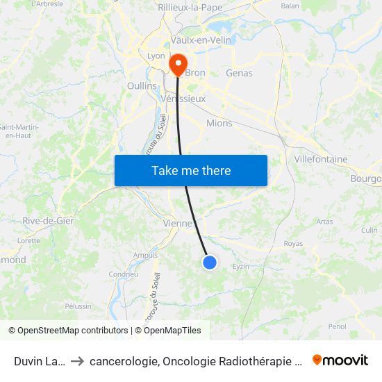 Duvin La Croix to cancerologie, Oncologie Radiothérapie Dr Vincent Mammar map