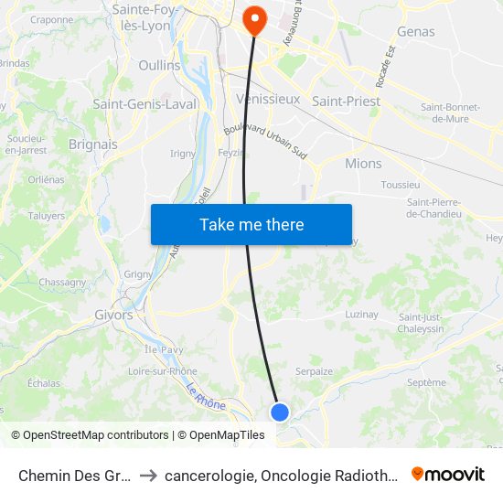 Chemin Des Grandes Vignes to cancerologie, Oncologie Radiothérapie Dr Vincent Mammar map