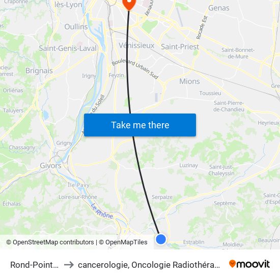 Rond-Point Malissol to cancerologie, Oncologie Radiothérapie Dr Vincent Mammar map