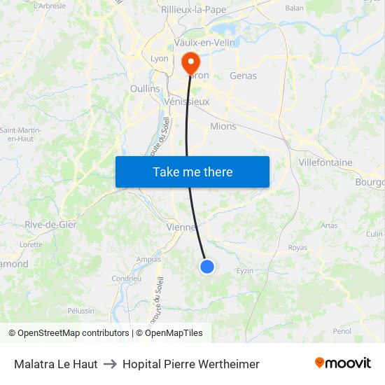 Malatra Le Haut to Hopital Pierre Wertheimer map