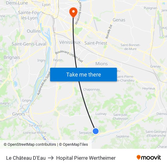 Le Château D'Eau to Hopital Pierre Wertheimer map
