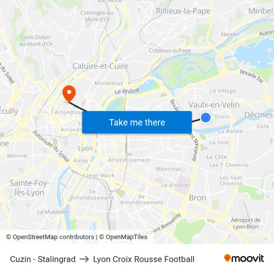 Cuzin - Stalingrad to Lyon Croix Rousse Football map