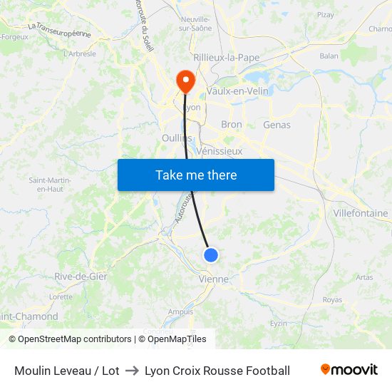 Moulin Leveau / Lot to Lyon Croix Rousse Football map
