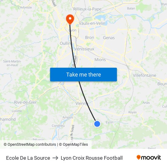 Ecole De La Source to Lyon Croix Rousse Football map