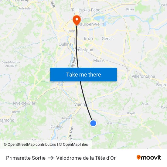 Primarette Sortie to Vélodrome de la Tête d'Or map