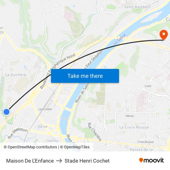 Maison De L'Enfance to Stade Henri Cochet map